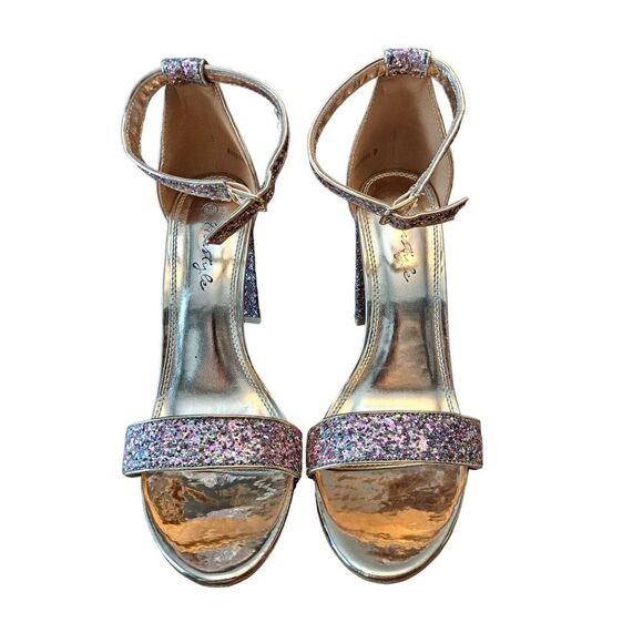 Shoeland Sandals 9‎ Women's Herstyle Rosemmina Heeled Multicolor Glitter - Picture 1 of 12